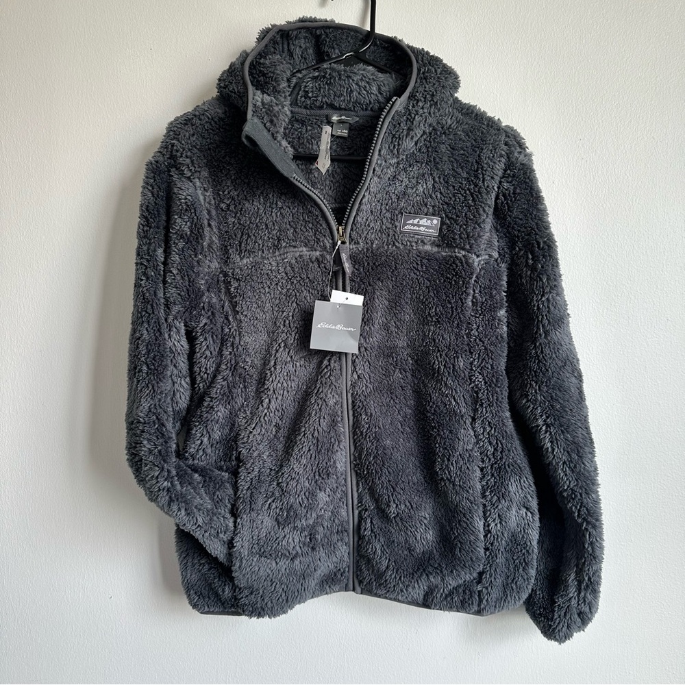 Eddie Bauer Charcoal Fleece Jacket Kids Size L 14